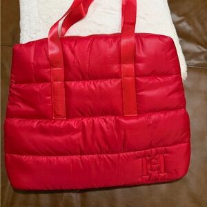 Red Quilted Tote Bag